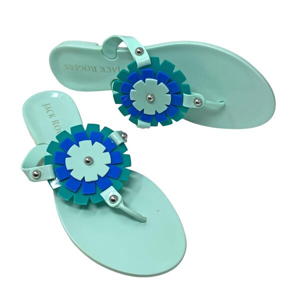 Jack Rogers‎ Bella Mint Jelly Thong Flip Flop Sandals - Picture 8 of 9